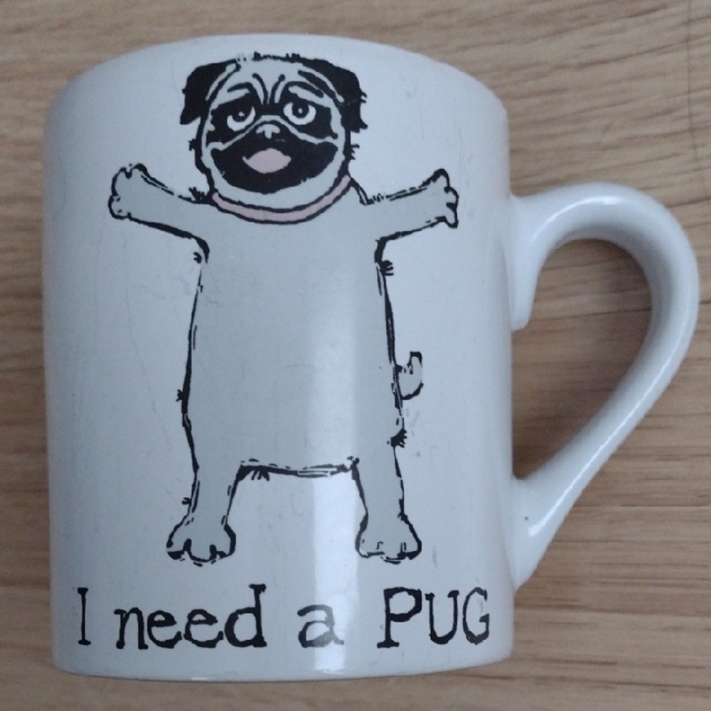 I Need A Pug 12 0z. Mug Crafted by Hatley Vintage Rare Find